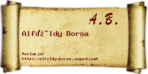 Alföldy Borsa névjegykártya